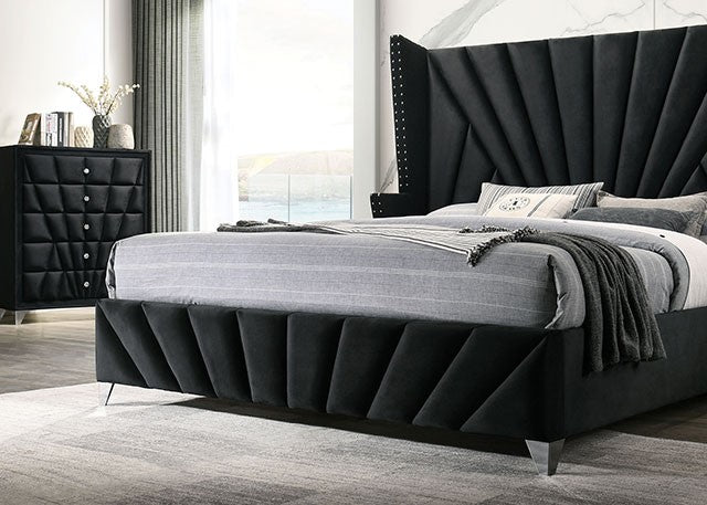 Furniture of America - Carissa Queen Bed in Black - CM7164BK-Q - GreatFurnitureDeal