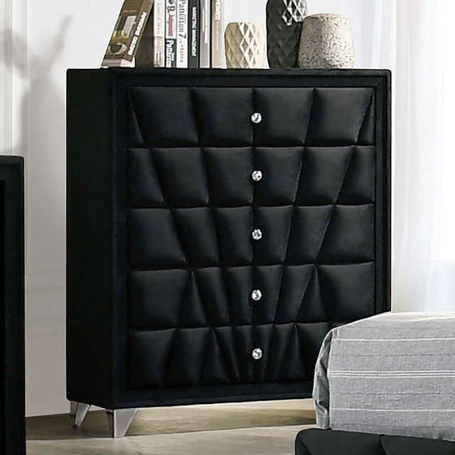 Furniture of America - Carissa 6 Piece California King Bedroom Set in Black - CM7164BK-CK-6SET