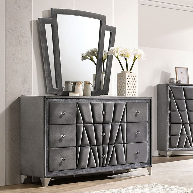 Furniture of America - Carissa 6 Piece Queen Bedroom Set in Gray - CM7164-Q-6Set