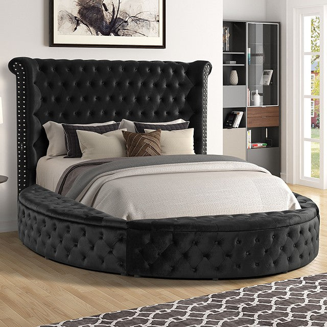 Furniture of America - Sansom Eastern King Bed in Black - CM7178BK-EK - GreatFurnitureDeal