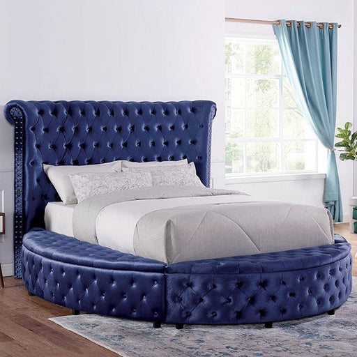 Furniture of America - Sansom Eastern King Bed in Blue - CM7178BL-EK - GreatFurnitureDeal