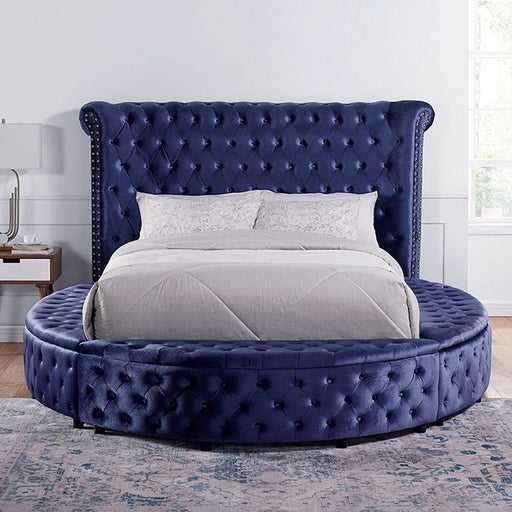 Furniture of America - Sansom Queen Bed in Blue - CM7178BL-Q - GreatFurnitureDeal