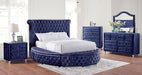 Furniture of America - Sansom Eastern King Bed in Blue - CM7178BL-EK - GreatFurnitureDeal