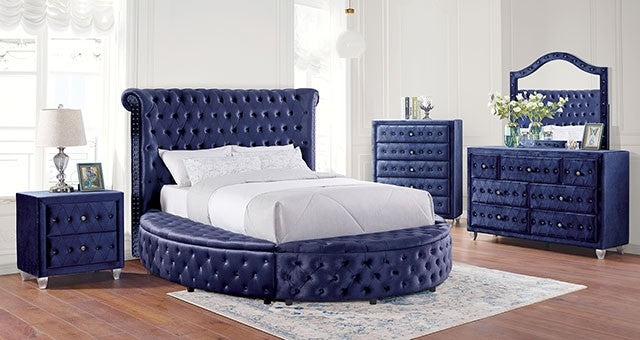 Furniture of America - Sansom Queen Bed in Blue - CM7178BL-Q
