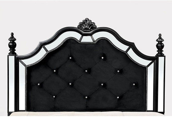 Furniture of America - Azha 5 Piece Eastern King Bedroom Set in Black - CM7194BK-EK-5SET - Headboard