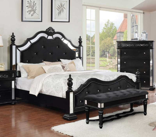 Furniture of America - Azha 5 Piece Eastern King Bedroom Set in Black - CM7194BK-EK-5SET - GreatFurnitureDeal
