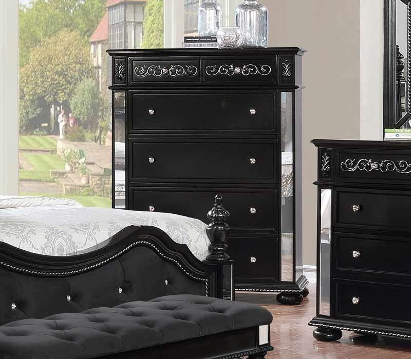 Furniture of America - Azha 6 Piece Eastern King Bedroom Set in Black - CM7194BK-EK-6SET - Chest
