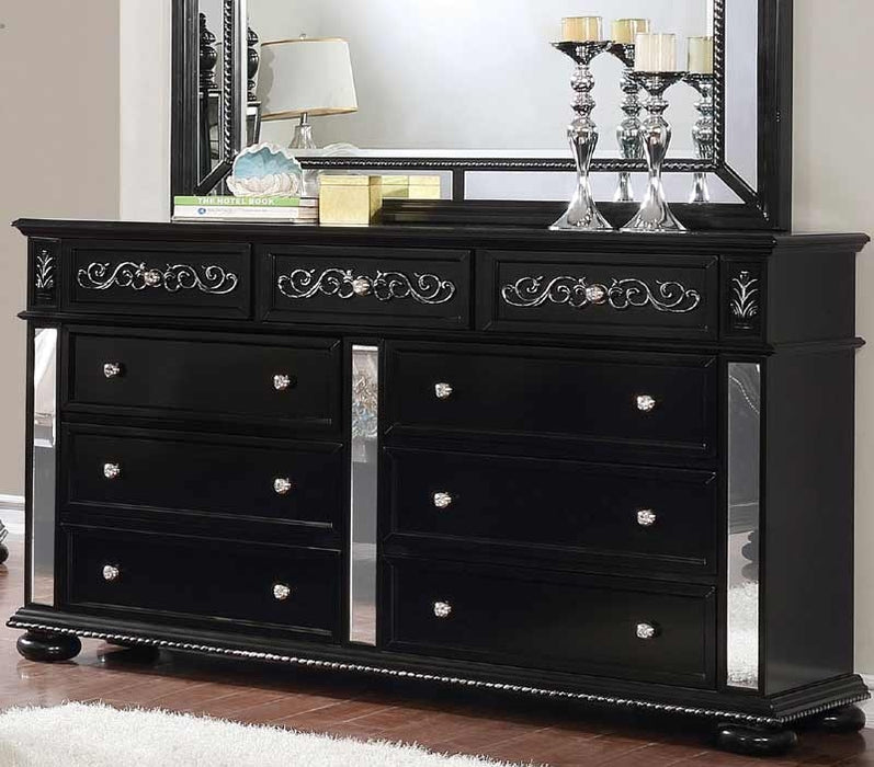 Furniture of America - Azha 4 Piece California King Bedroom Set in Black - CM7194BK-CK-4SET - Dresser