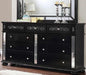 Furniture of America - Azha Dresser with Mirror in Black - CM7194BK-DM - Dresser