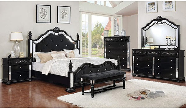 Furniture of America - Azha 3 Piece California King Bedroom Set in Black - CM7194BK-CK-3SET - GreatFurnitureDeal