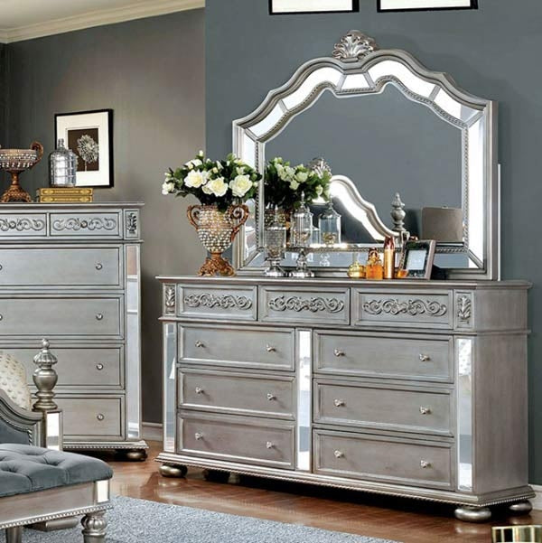 Furniture of America - Azha 5 Piece Queen Bedroom Set in Silver - CM7194-Q-5SET - GreatFurnitureDeal