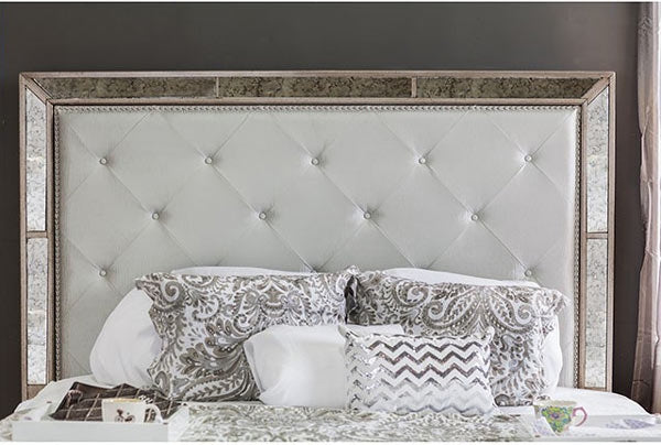 Furniture of America - Loraine 4 Piece Queen Bedroom Set in Champagne - CM7195-Q-4SET - Headboard