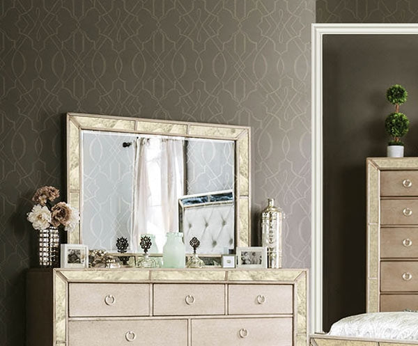 Furniture of America - Loraine 5 Piece Queen Bedroom Set in Champagne - CM7195-Q-5SET - Mirror