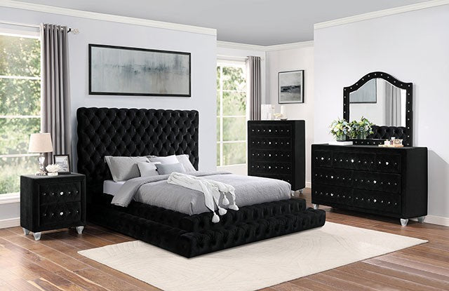 Furniture of America - Stefania Queen Bed in Black - CM7227BK-Q