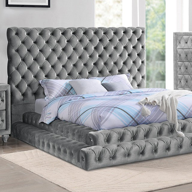 Furniture of America - Stefania Queen Bed in Gray - CM7227GY-Q - GreatFurnitureDeal