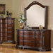 Furniture of America - Monte Vista I Dresser with Mirror in Brown Cherry - CM7267DM - GreatFurnitureDeal