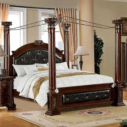 Furniture of America - Mandalay Queen Canopy Bed in Brown Cherry - CM7271-Q - GreatFurnitureDeal