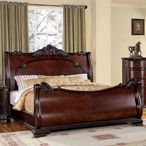 Furniture of America - Bellefonte California King Bed in Brown Cherry - CM7277-CK - GreatFurnitureDeal
