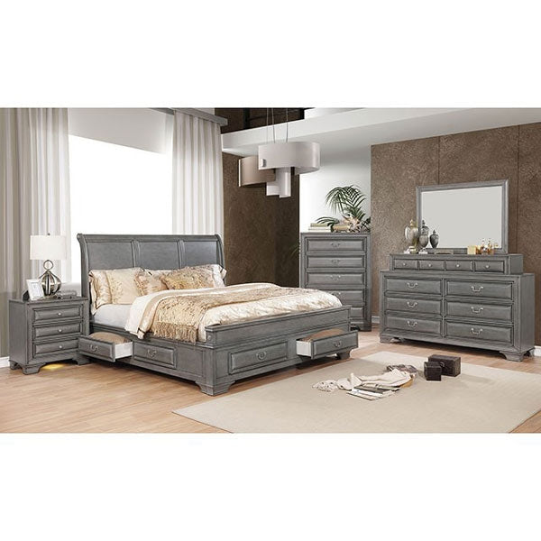 Furniture of America - Brandt 5 Piece Queen Bedroom Set in Gray - CM7302GY-Q-5SET