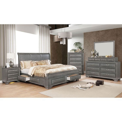 Furniture of America - Brandt 3 Piece California King Bedroom Set in Gray - CM7302GY-CK-3SET