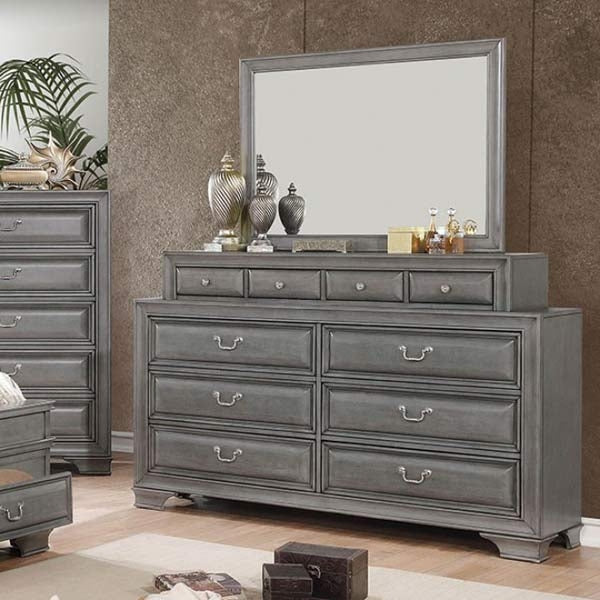 Brandt 6 Piece Eastern King Bedroom Set in Gray - CM7302GY-EK-6SET - Dresser