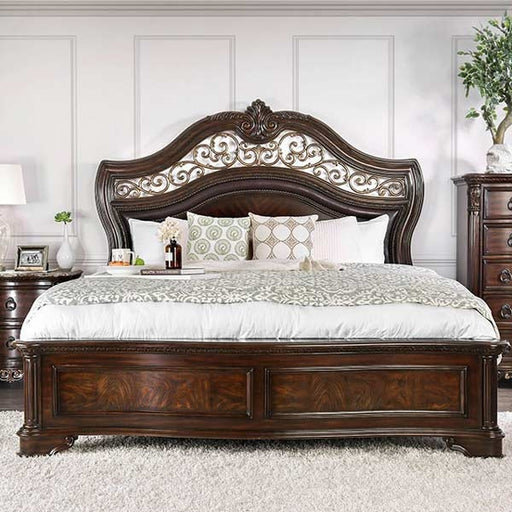Furniture of America - Menodora Eastern King Bed in Brown Cherry - CM7311-EK - GreatFurnitureDeal