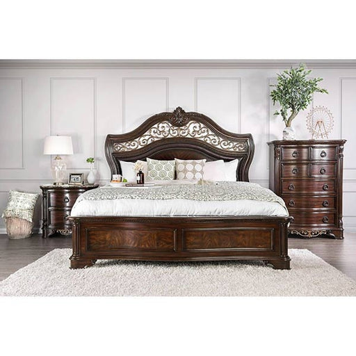 Furniture of America - Menodora 6 Piece Eastern King Bedroom Set in Brown Cherry - CM7311-EK-6SET