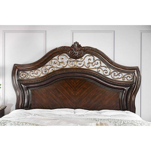 Furniture of America - Menodora Eastern King Bed in Brown Cherry - CM7311-EK - GreatFurnitureDeal