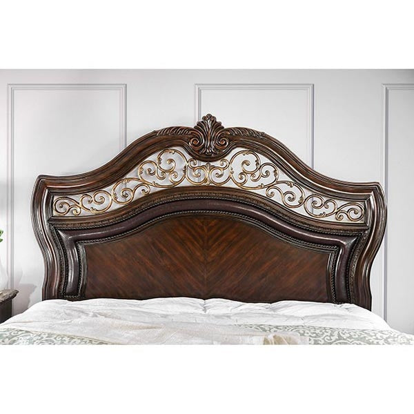 Furniture of America - Menodora 3 Piece Eastern King Bedroom Set in Brown Cherry - CM7311-EK-3SET - GreatFurnitureDeal