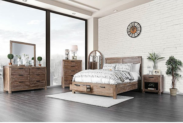 Furniture of America - Wynton 5 Piece California King Bedroom Set in Light Oak - CM7360-CK-5Set