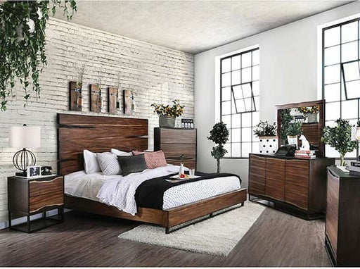 Furniture of America - Fulton 5 Piece Queen Bedroom Set in Dark Walnut - CM7363-Q-5SET
