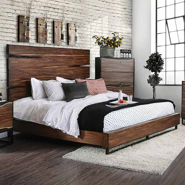Furniture of America - Fulton 7 Piece Queen Bedroom Set in Dark Walnut - CM7363-Q-7SET - Queen Bed