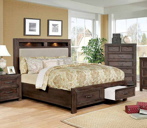 Furniture of America - Tywyn Storage California King Bed in Dark Oak - CM7365A-CK - GreatFurnitureDeal