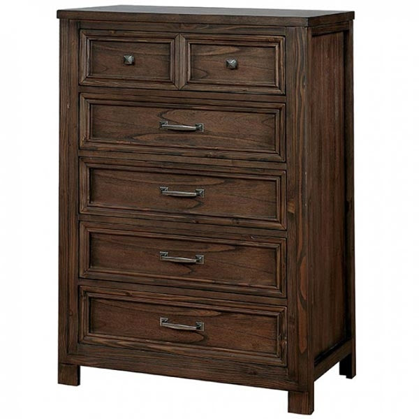 Furniture of America - Tywyn 6 Piece Storage Eastern King Bedroom Set in Dark Oak - CM7365A-EK-6SET - Chest