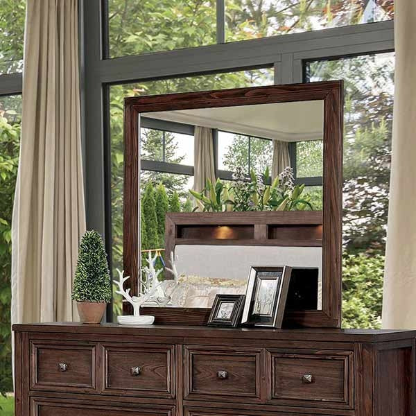 Furniture of America - Tywyn 5 Piece Storage Eastern King Bedroom Set in Dark Oak - CM7365A-EK-5SET - Mirror