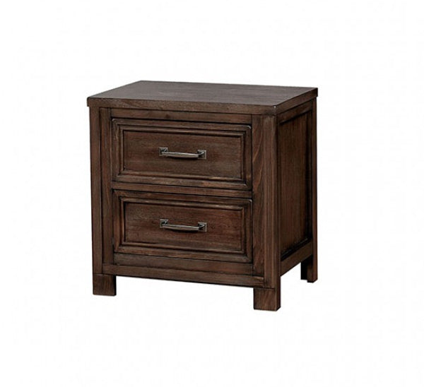 Furniture of America - Tywyn 4 Piece Storage Queen Bedroom Set in Dark Oak - CM7365A-Q-4SET - Nightstand