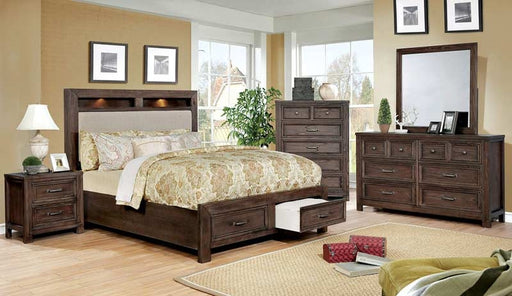 Furniture of America - Tywyn 5 Piece Storage Eastern King Bedroom Set in Dark Oak - CM7365A-EK-5SET - GreatFurnitureDeal