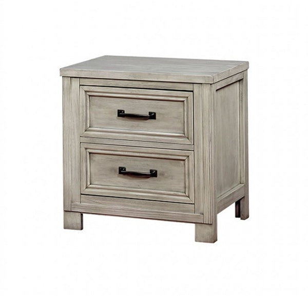 Furniture of America - Tywyn 6 Piece Storage California King Bedroom Set in Antique White - CM7365WH-CK-6SET - Nightstand