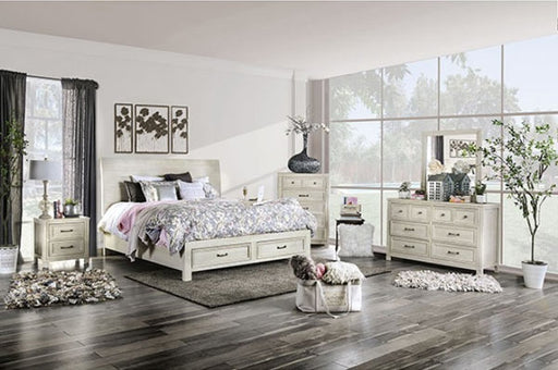 Furniture of America - Tywyn 6 Piece Storage Eastern King Bedroom Set in Antique White - CM7365WH-EK-6SET - GreatFurnitureDeal