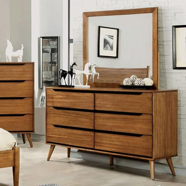 Furniture of America - Lennart 5 Piece Full Bedroom Set in Oak - CM7386A-F-5SET - GreatFurnitureDeal