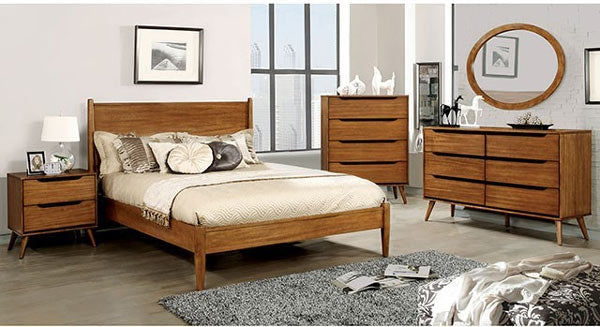 Furniture of America - Lennart 5 Piece California King Bedroom Set in Oak - CM7386A-CK-OM-5SET