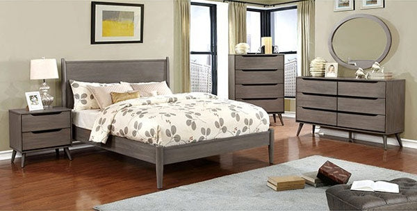 Furniture of America - Lennart 5 Piece California King Bedroom Set in Gray - CM7386GY-CK-OM-5SET