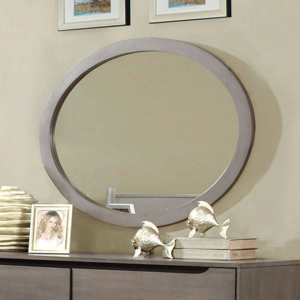 Lennart 6 Piece California King Bedroom Set in Gray - CM7386GY-CK-OM-6SET - Oval Mirror