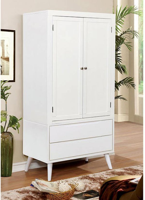 Lennart II 7 Piece Full Bedroom Set in White - CM7386WH-F-7SET - Armoire
