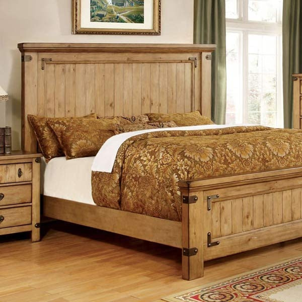 Furniture of America - Pioneer 7 Piece California King Bedroom Set in Weathered Elm - CM7449-CK-7SET