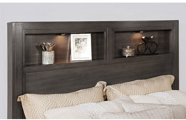 Furniture of America - Karla Storage Eastern King Bed in Gray - CM7500GY-EK - GreatFurnitureDeal