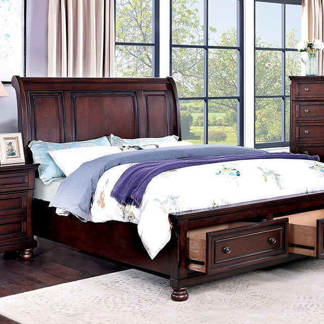 Furniture of America - Wells 5 Piece Queen Bedroom Set in Dark Cherry - CM7548CH-DR-Q-5Set - GreatFurnitureDeal