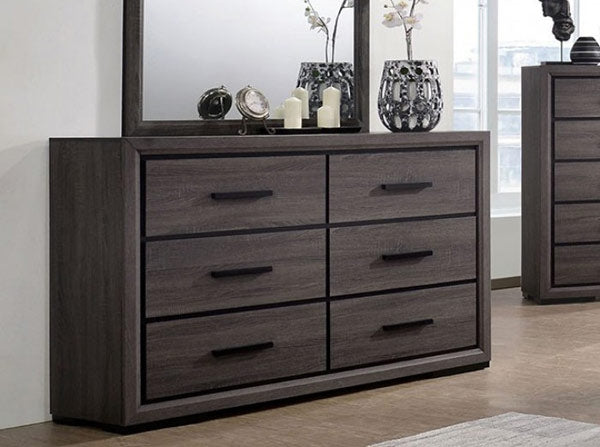 Furniture of America - Conwy 6 Piece Queen Bedroom Set in Gray - CM7549-Q-6SET - Dresser