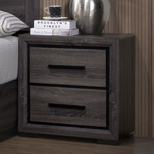 Furniture of America - Conwy 5 Piece California King Bedroom Set in Gray - CM7549-CK-5SET - Nightstand