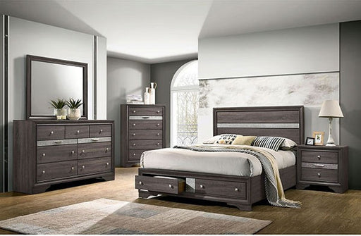 Furniture of America - Chrissy 5 Piece Eastern King Bedroom Set in Gray - CM7552GY-EK-5SET